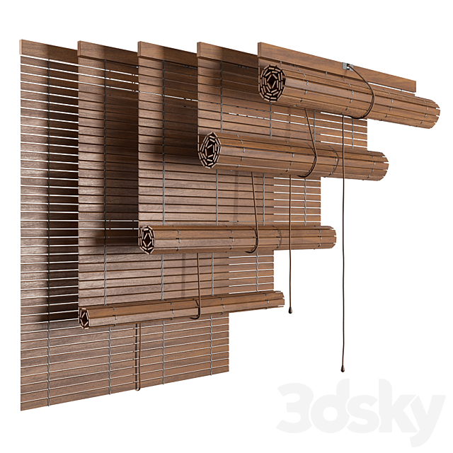 Wood roller blind 3DSMax File - thumbnail 1