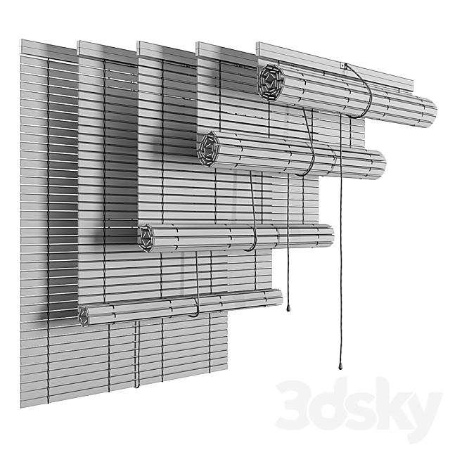 Wood roller blind 3DSMax File - thumbnail 2