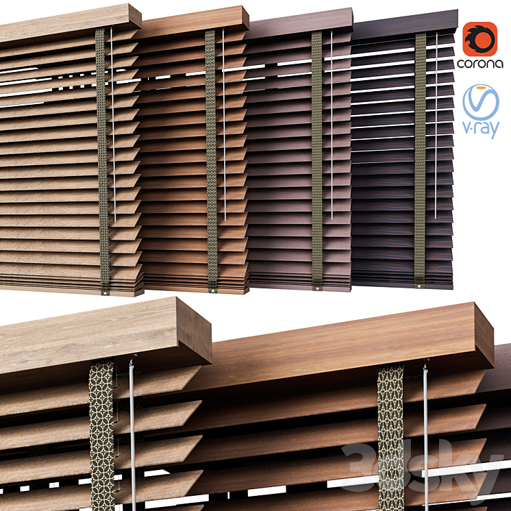 WOOD_Venetian_Blind_vol01 3DS Max Model - thumbnail 1