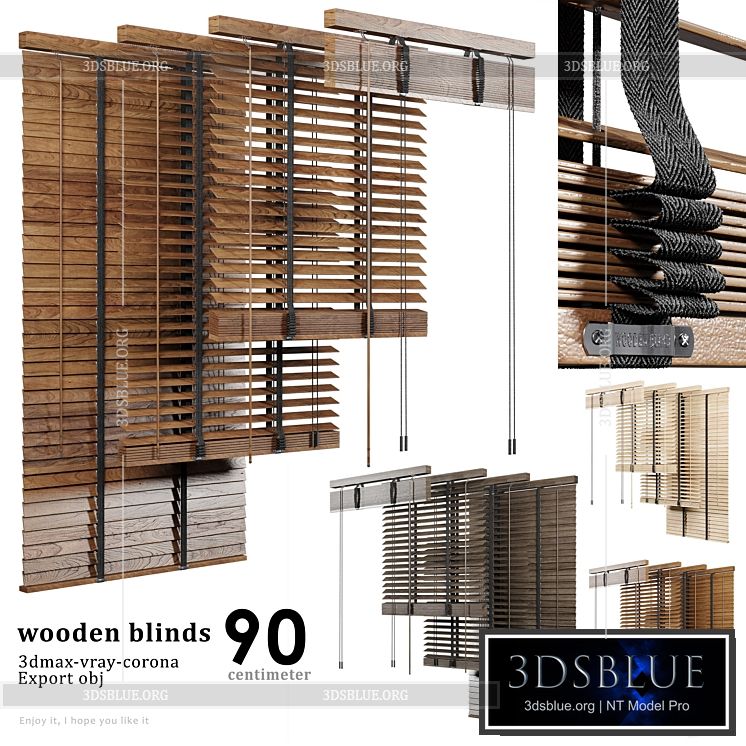 Wooden Blind 02 90cm 3DS Max - thumbnail 3