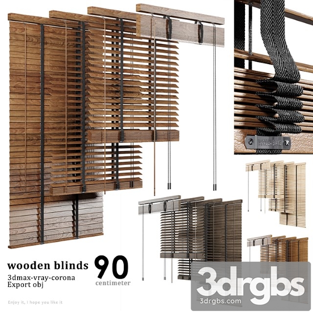 Wooden blind 02 90cm - thumbnail 1