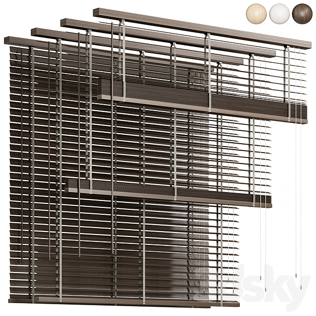 Wooden blinds 03 Folding wooden blinds 3DS Max Model - thumbnail 2