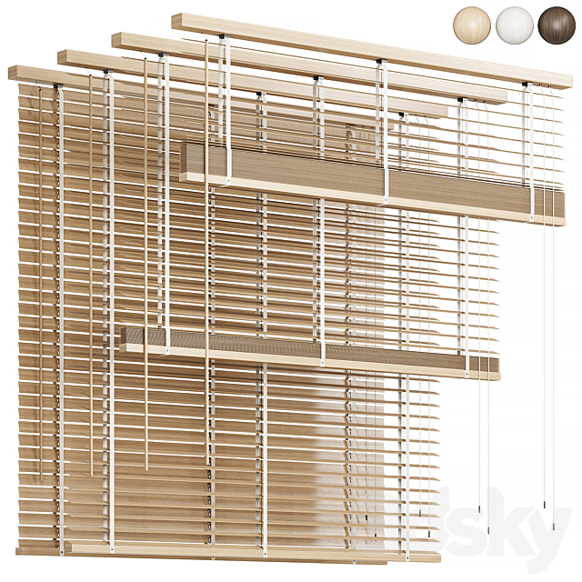 Wooden blinds 03 Folding wooden blinds 3DS Max Model - thumbnail 3