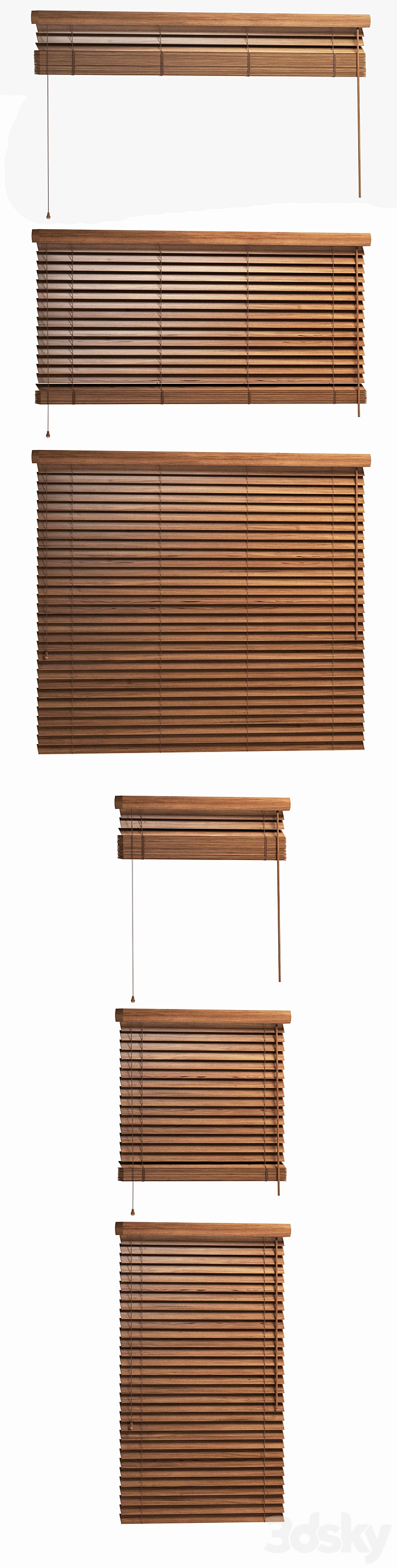 Wooden blinds 50mm 2 options of width 90 and 180cm 3DS Max - thumbnail 2