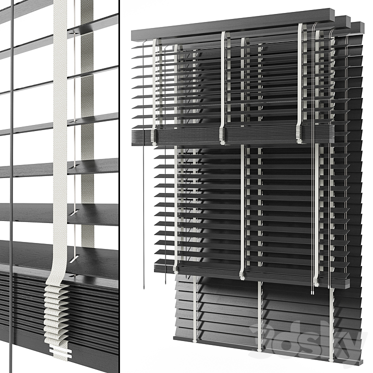 Wooden blinds Set 04 3DS Max Model - thumbnail 1