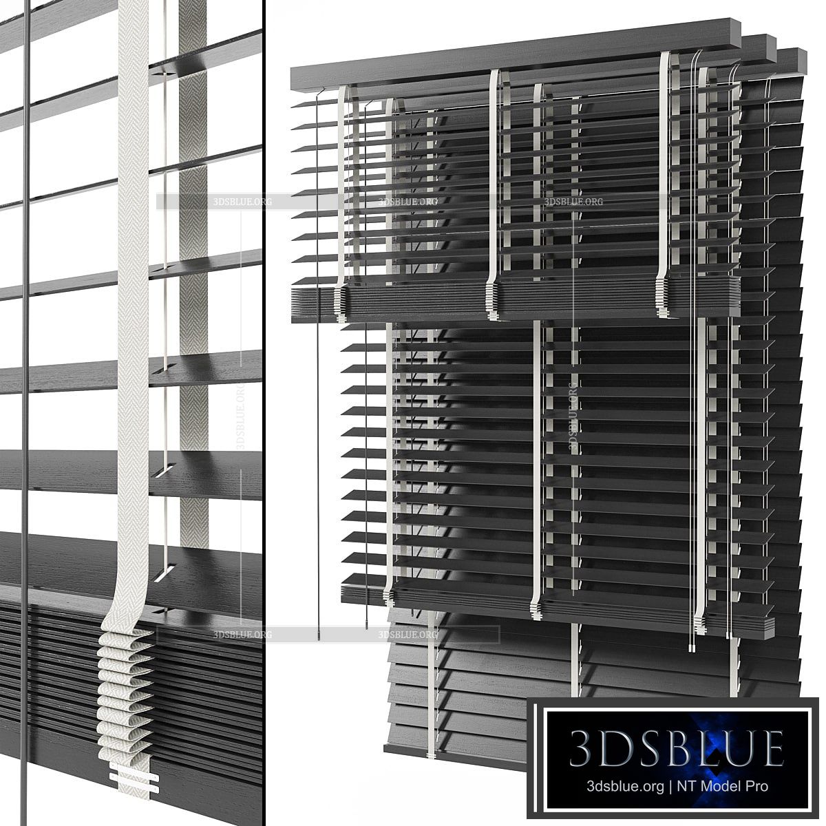 Wooden blinds Set 04 3DS Max - thumbnail 3