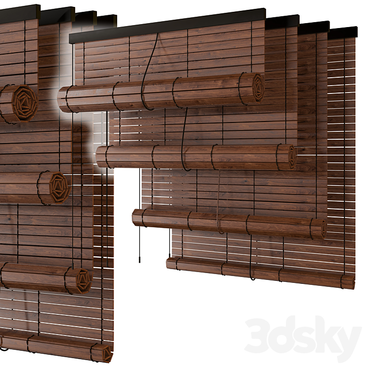 Wooden roller blind 3DS Max - thumbnail 1