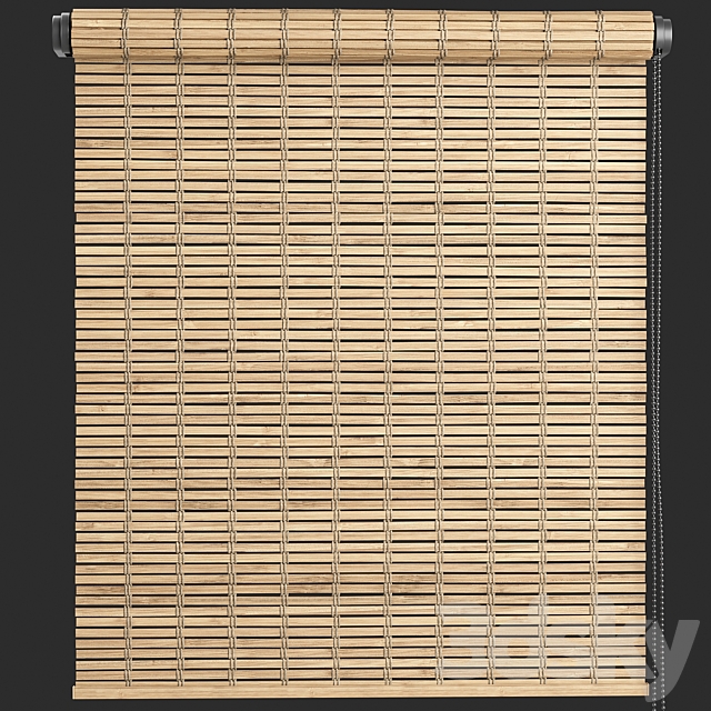 Wooden roller blinds 3 3DS Max Model - thumbnail 3