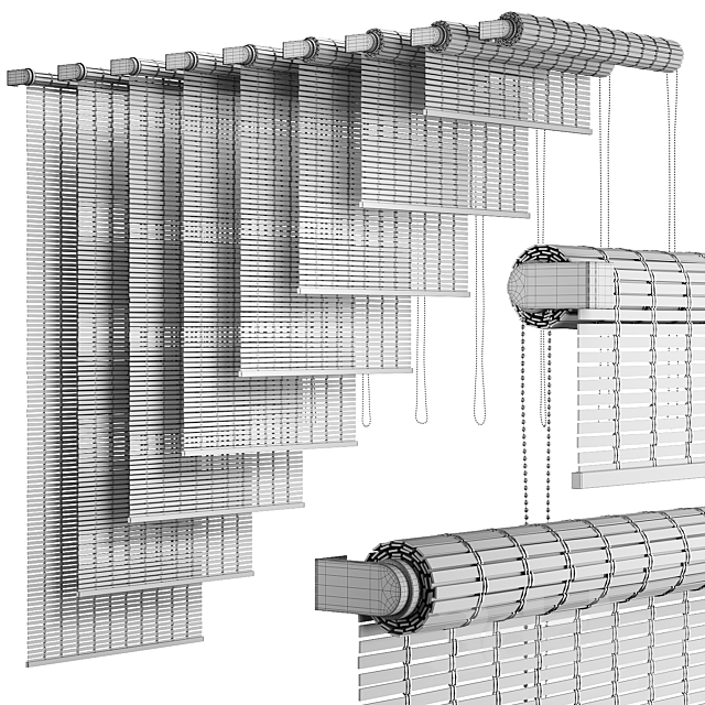 Wooden roller blinds 3 3DS Max Model - thumbnail 4