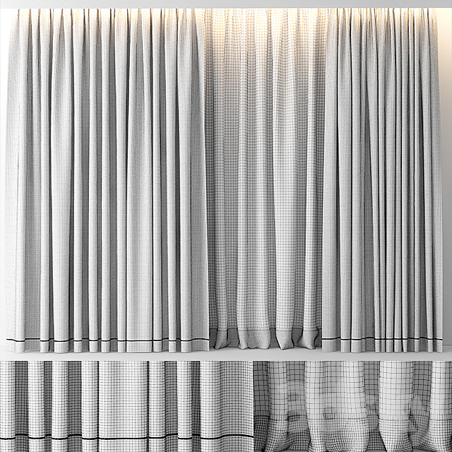 WOOL GRAY CURTAINS 3DS Max Model - thumbnail 2