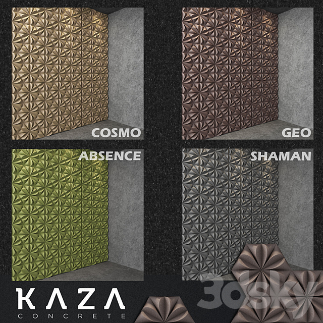 3d panel Kaza Concrete SEED 3DS Max Model - thumbnail 2