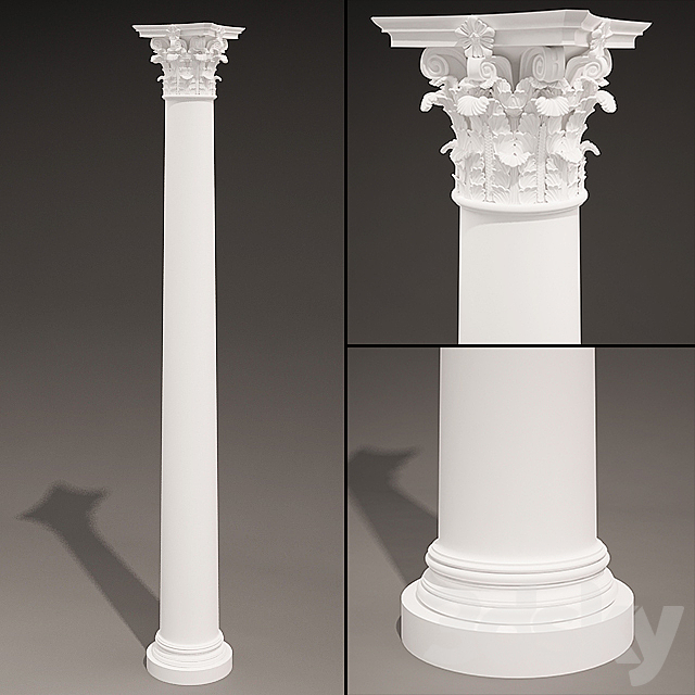 Antique Column 3DS Max Model - thumbnail 1