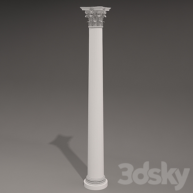 Antique Column 3DS Max Model - thumbnail 2