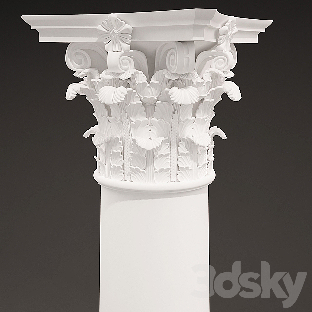 Antique Column 3DS Max Model - thumbnail 3