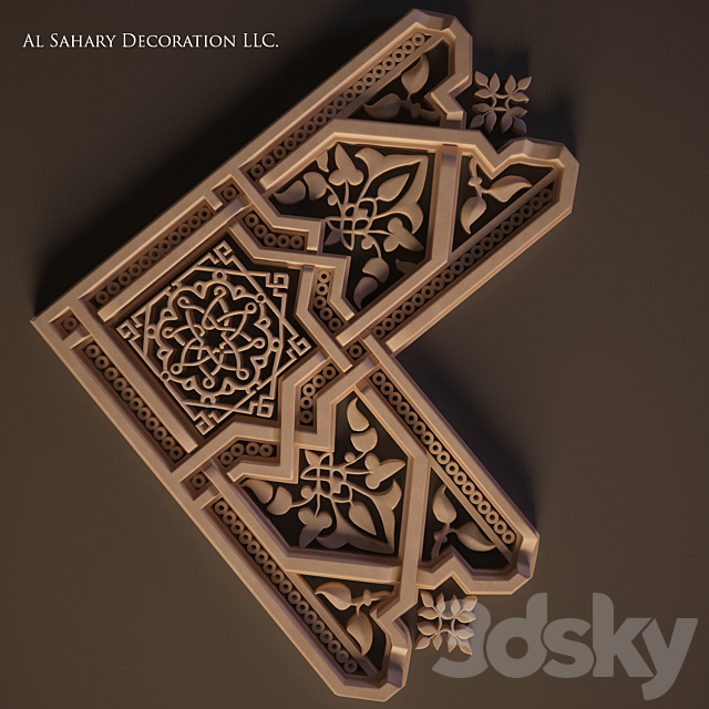 Arabic decor (corner element) 3ds Max - thumbnail 1