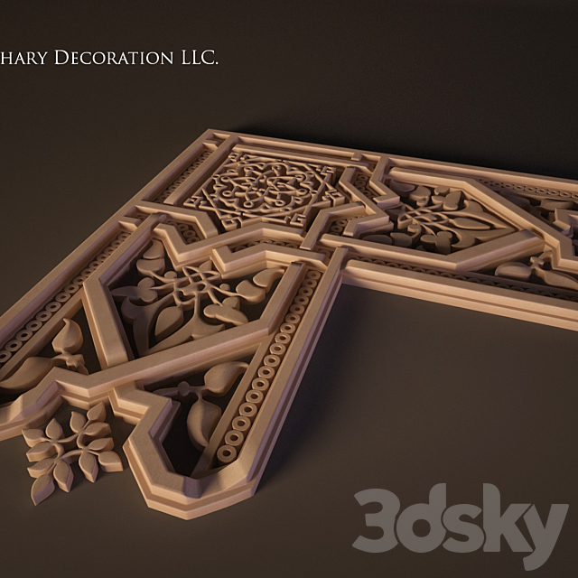 Arabic decor (corner element) 3ds Max - thumbnail 2