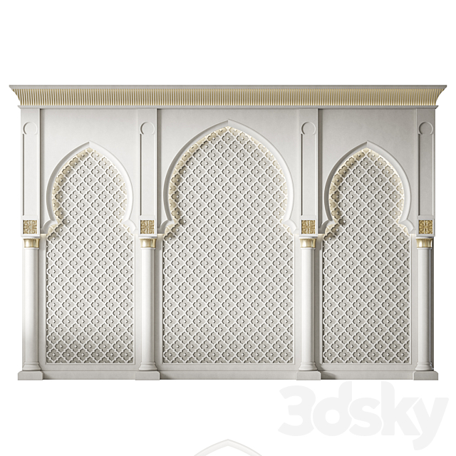 Arch 02. Arabic Wall Decor 3DS Max Model - thumbnail 2