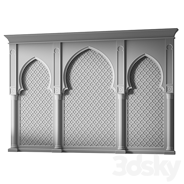 Arch 02. Arabic Wall Decor 3DS Max Model - thumbnail 6