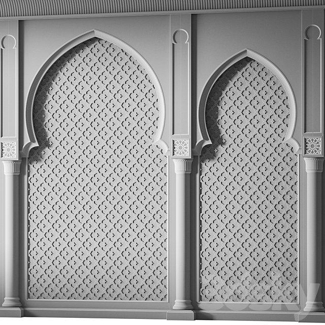 Arch 02. Arabic Wall Decor 3DS Max Model - thumbnail 7