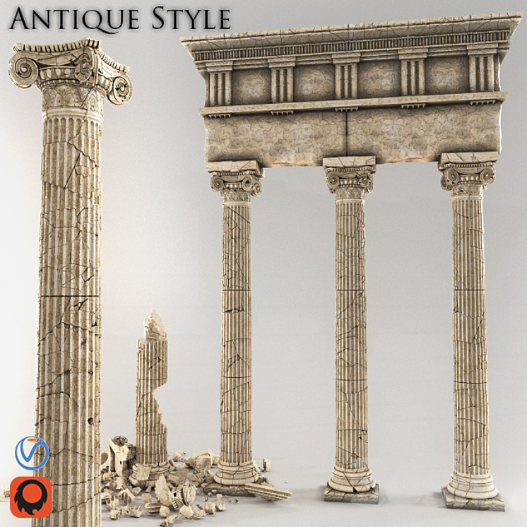 Arch in antique style 3DS Max - thumbnail 1