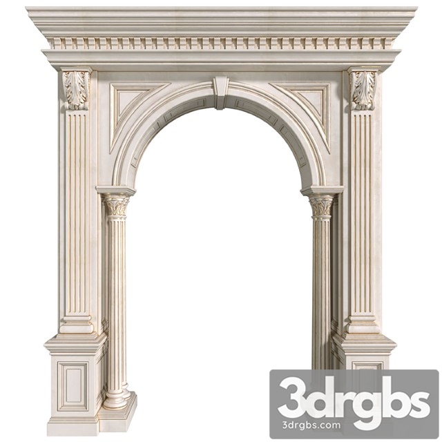 Arch in classic style.arched interior doorway in a classic style.traditional interior arched doorway opening - thumbnail 1