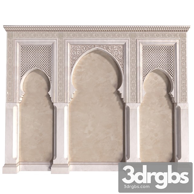 Arch in oriental style. arab decorative wall. arabic wall.oriental wall paneling - thumbnail 1