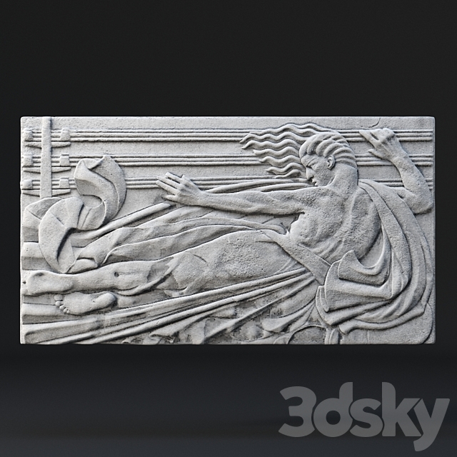 Art Deco Bas Relief 3ds Max - thumbnail 1