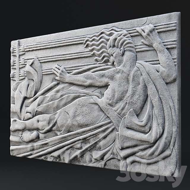 Art Deco Bas Relief 3ds Max - thumbnail 2