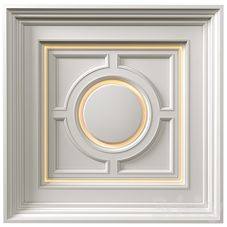 Art Deco coffered illuminated ceiling.Modern coffered illuminated ceiling 3DS Max Model - thumbnail 1