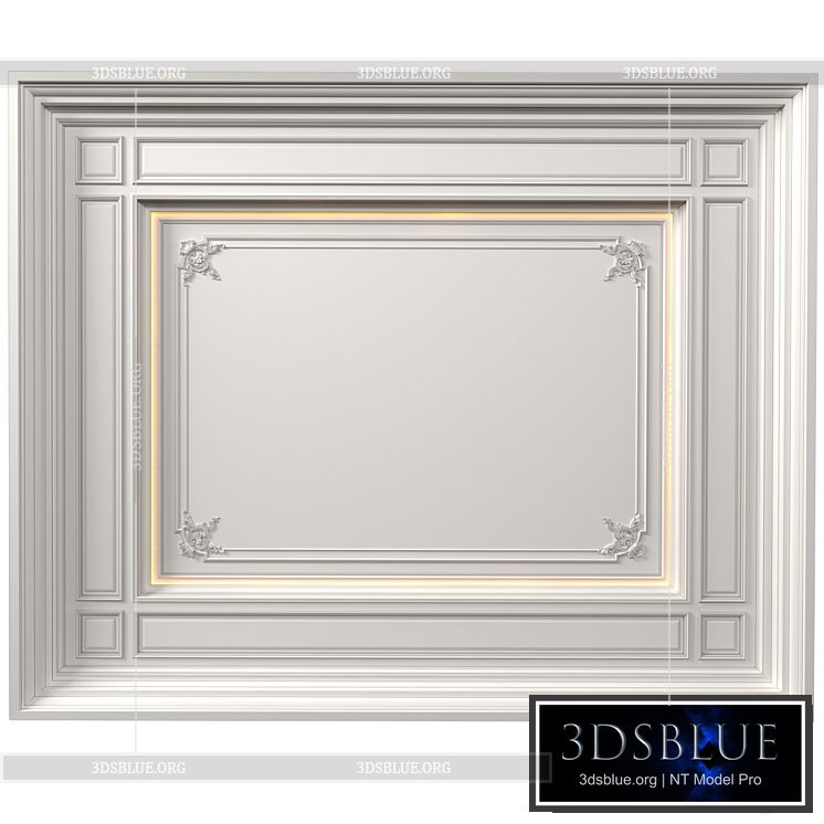 Art Deco coffered illuminated ceiling.Modern coffered illuminated ceiling 3DS Max - thumbnail 3