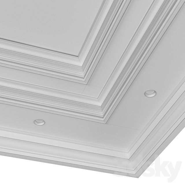 Art Deco coffered illuminated ceiling.Modern coffered illuminated ceiling 3DS Max Model - thumbnail 4