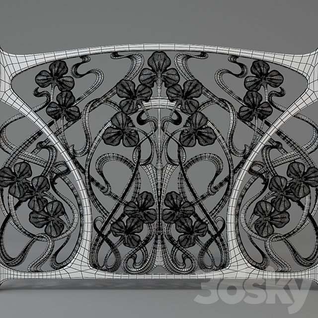 Art Nouveau Radiator Screen 3DS Max Model - thumbnail 3