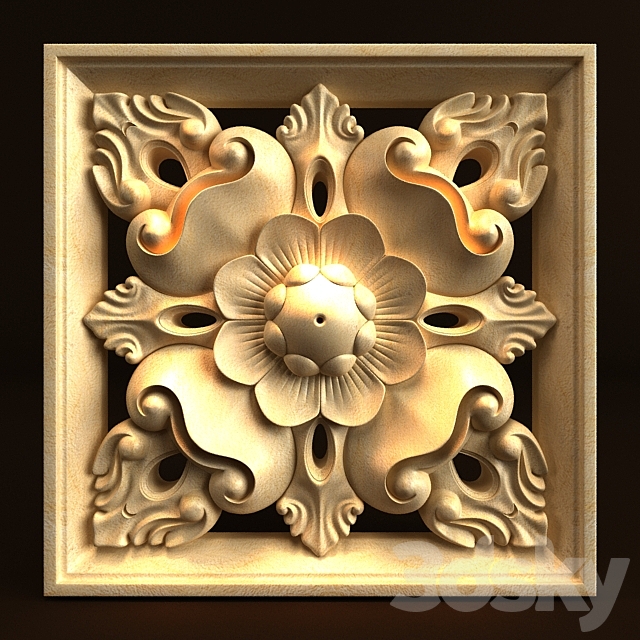 Bali Carving ornament 016 3ds Max - thumbnail 2