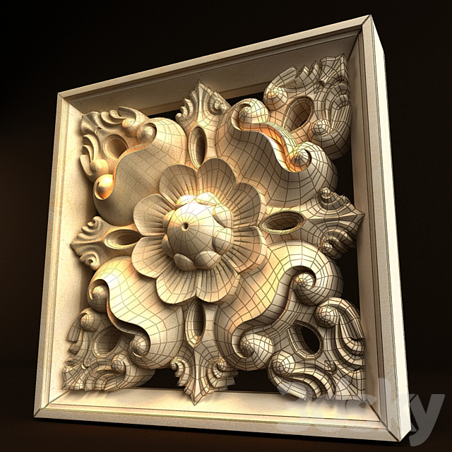 Bali Carving ornament 016 3ds Max - thumbnail 3