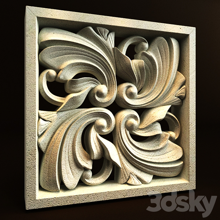 Bali Carving ornament 019 3DS Max - thumbnail 1