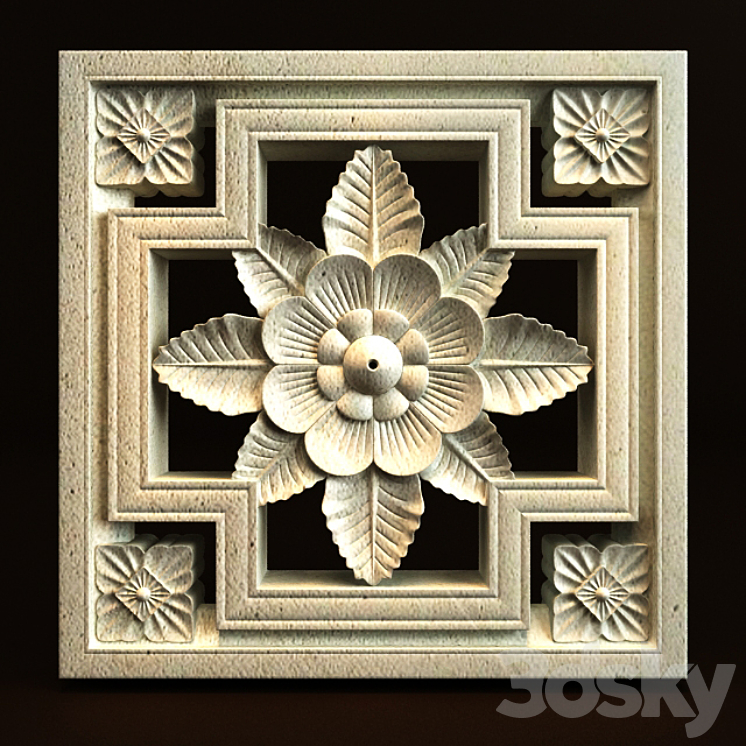 Bali Carving ornament 020 3DS Max - thumbnail 1