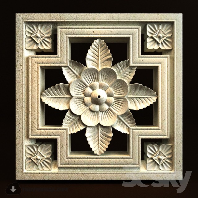 Bali Carving ornament 020 3DS Max - thumbnail 3