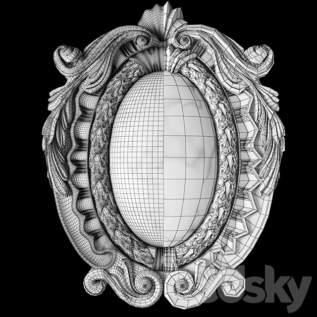 Baroque cartouche 3ds Max - thumbnail 3