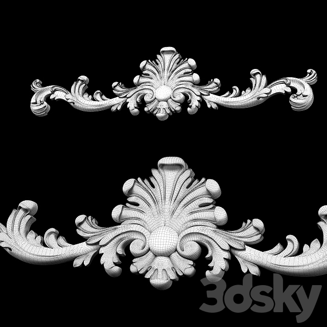 Baroque carving 3DS Max Model - thumbnail 5