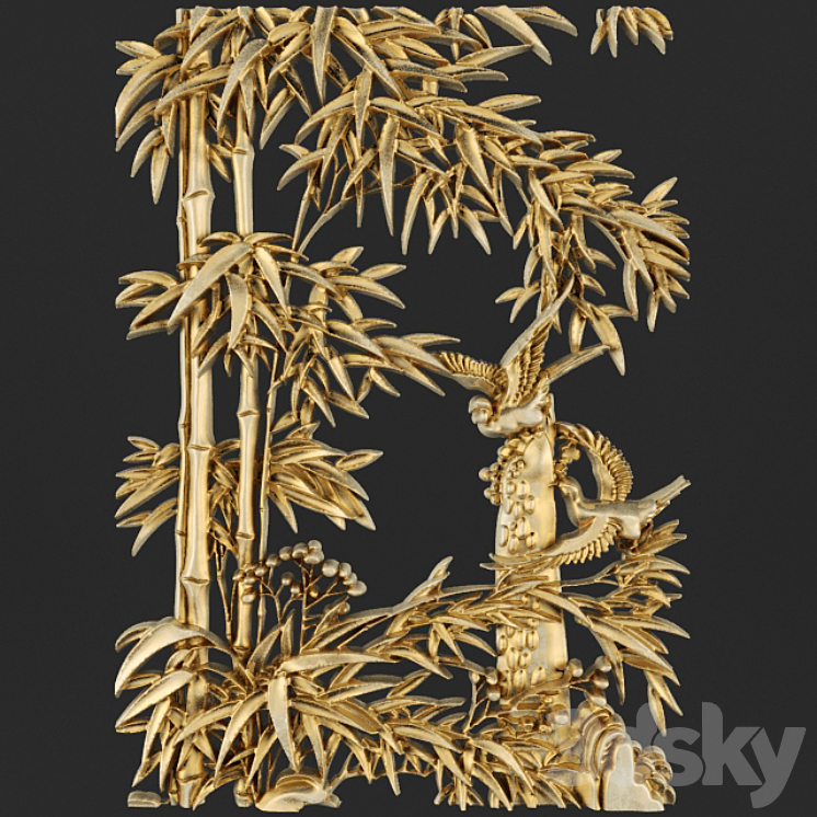 Bas-relief. Bamboo. 3DS Max - thumbnail 1