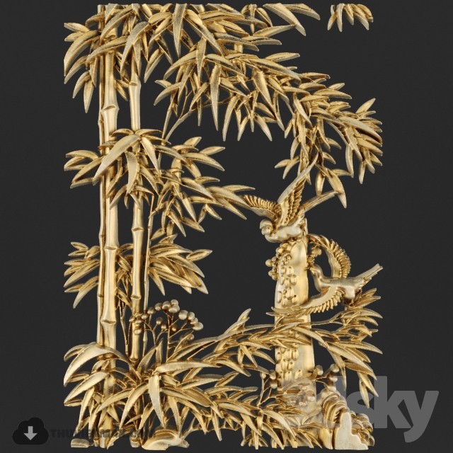 Bas-relief. Bamboo. 3DS Max - thumbnail 3