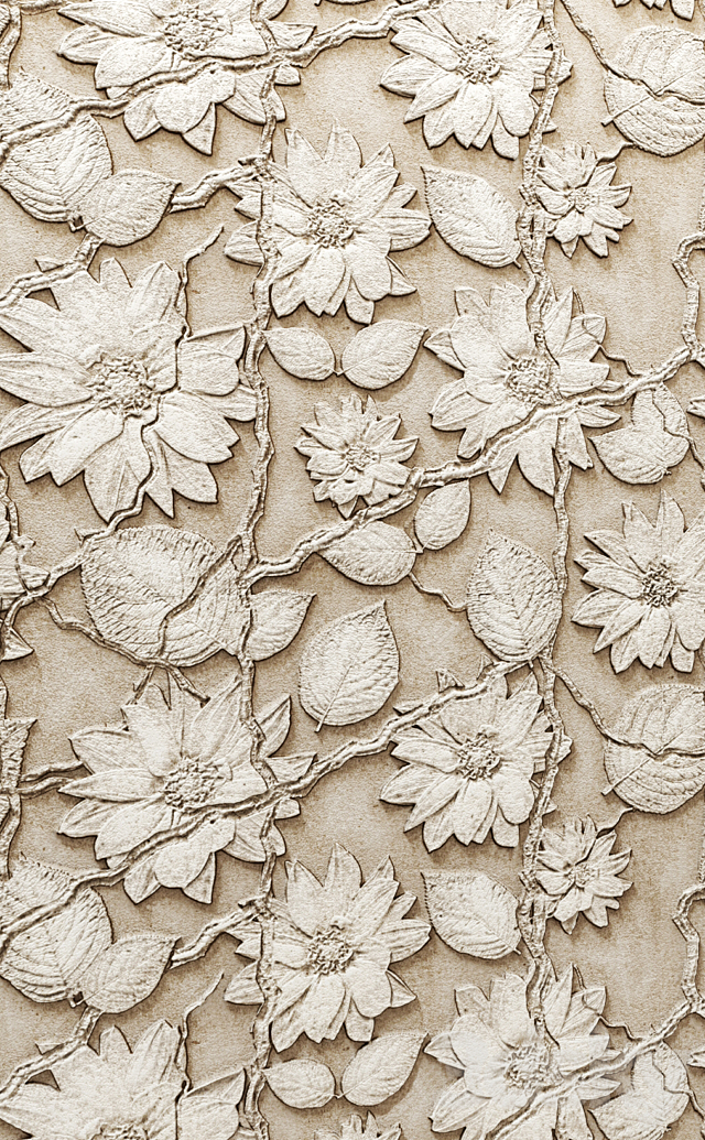 bas-relief Bas-relief stucco plaster flowers pattern stucco decor wall linkrusta 3DS Max Model - thumbnail 2