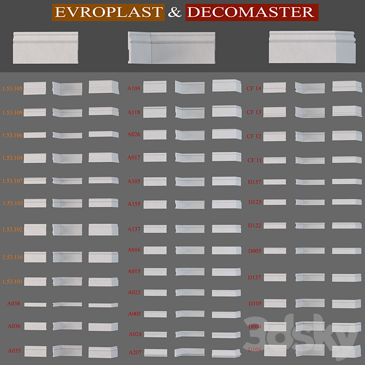 Baseboard Evroplast and Decomaster 3DS Max - thumbnail 1