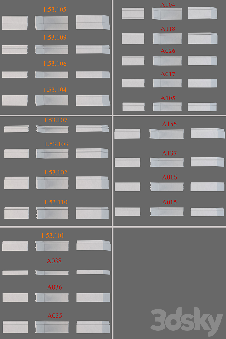 Baseboard Evroplast and Decomaster 3DS Max - thumbnail 2