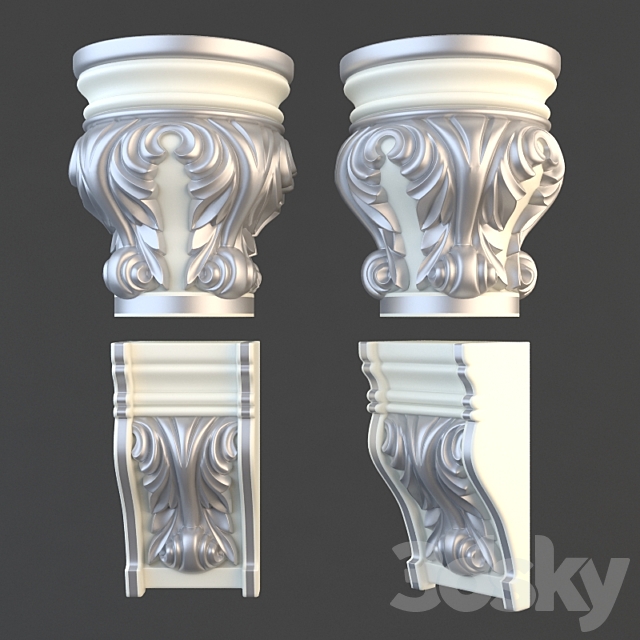 Capital and bracket 3ds Max - thumbnail 1