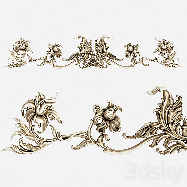 Cartouche. Stucco decorative element 3DS Max - thumbnail 1