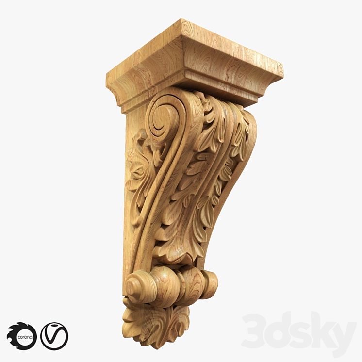 Carved bracket-10 3DS Max Model - thumbnail 1