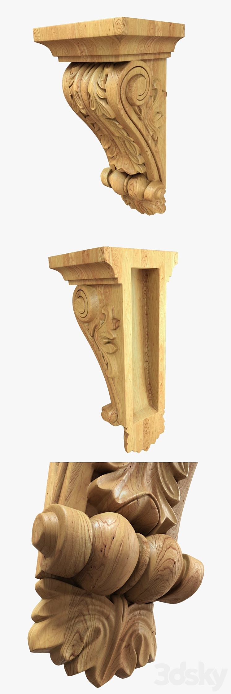 Carved bracket-10 3DS Max Model - thumbnail 2