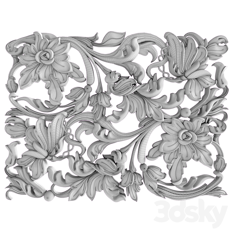 Carved decor 3 3DS Max - thumbnail 2