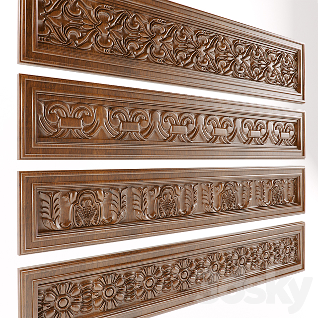 Carved friezes 3DS Max Model - thumbnail 2